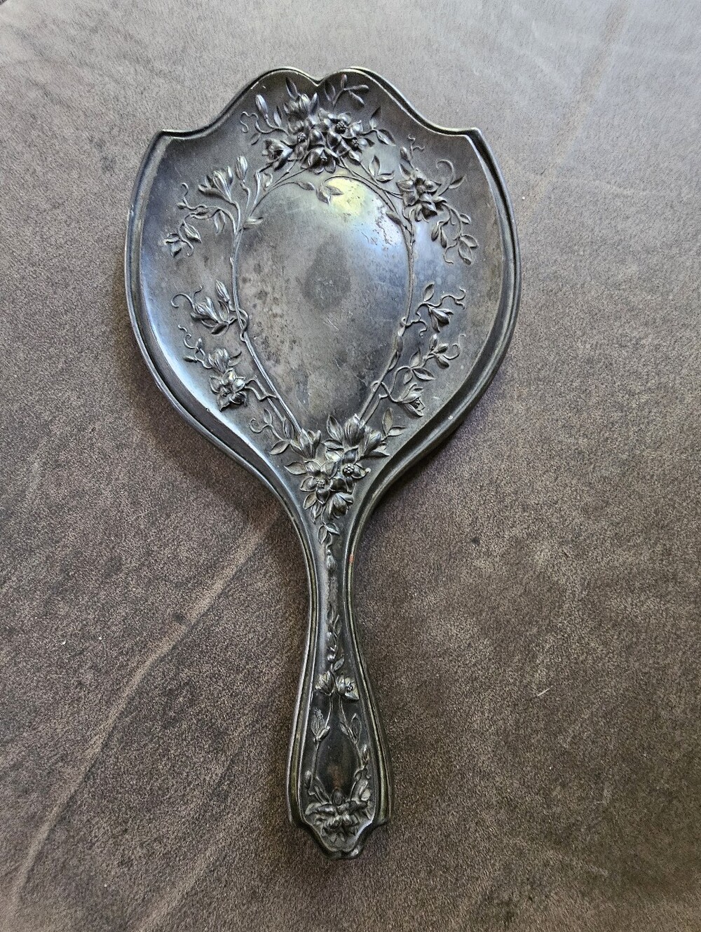 Vintage Silver Plated Hand Mirror